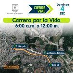 Sábado y domingo habrá cierres viales en la avenida Santander