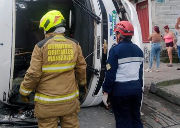 Accidente de tránsito en el barrio Galán, atendido bajo la coordinación de la Unidad de Gestión del Riesgo