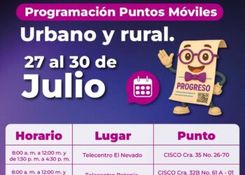 Mina Rica, Betania, El Nevado e Invama reciben esta semana los puntos itinerantes de la Secretaría de Hacienda 